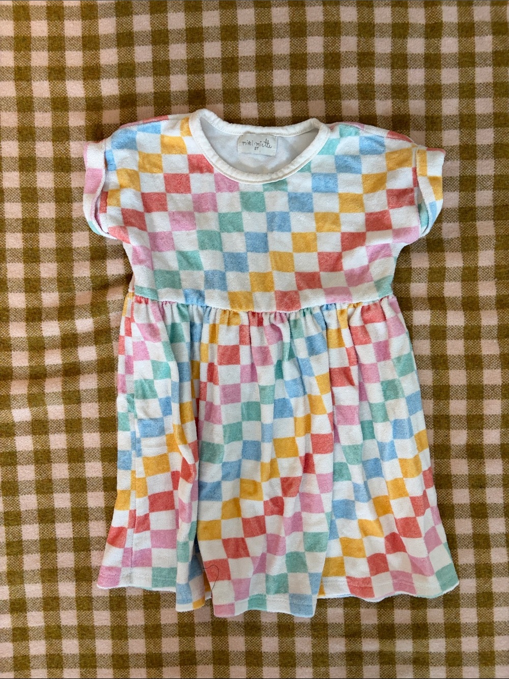 Miki Miette Rainbow Checked Dress